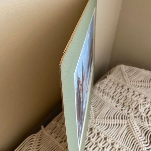 VTG Green Matted CURRIER & IVES Print 1958 Calendar Top - Winter in the Country - Picture 6 of 7